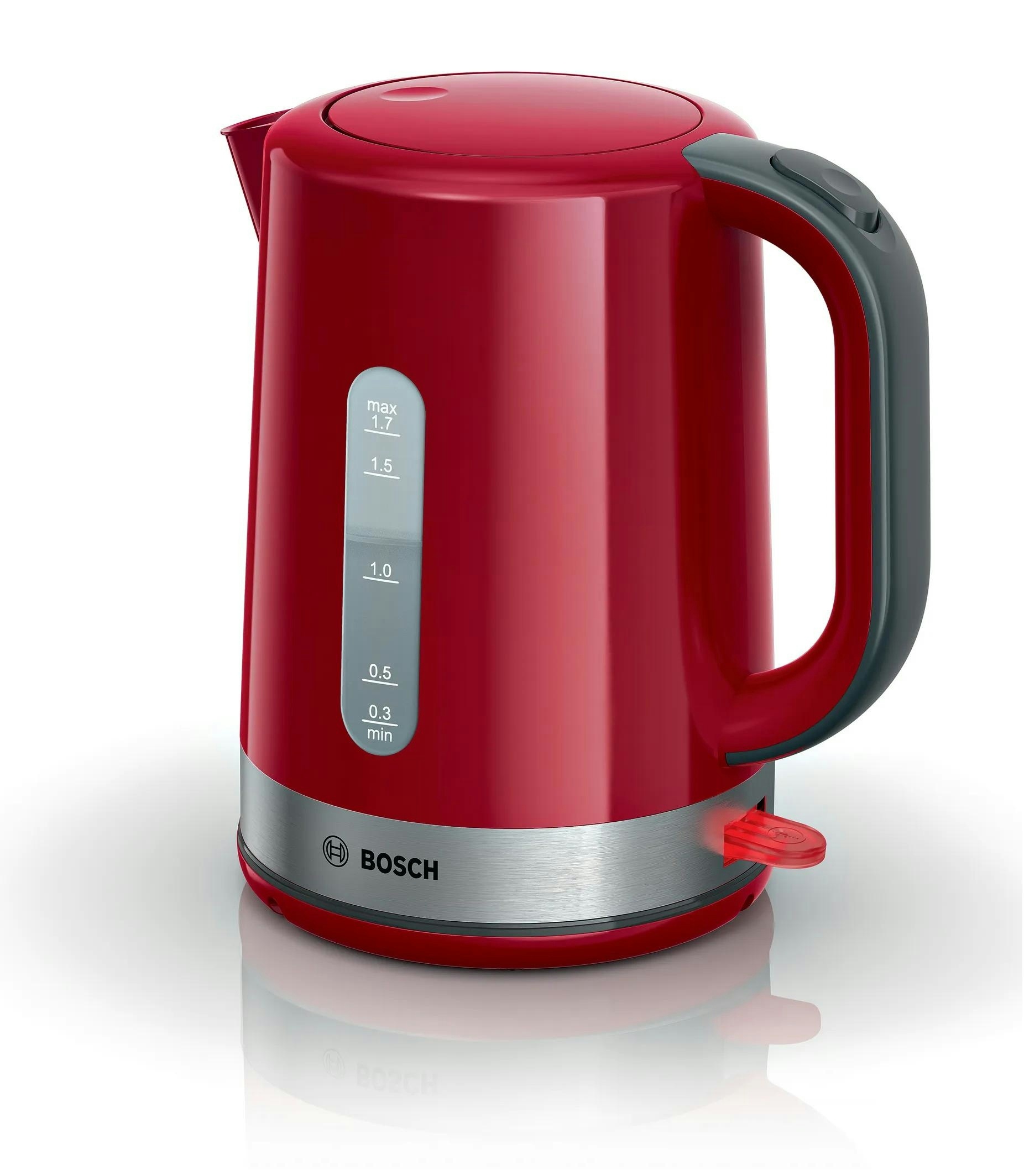 Preisvergleich Produktbild Bosch TWK6A514 Wasserkocher 1,7 l 2200 W Grau, Rot