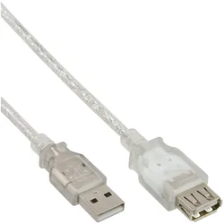 InLine USB 2.0 Verlängerung - St/Bu - Typ A - transparent - 0,5m
