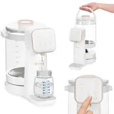 lionelo Babypresto 2.0 Fläschchenzubereiter, Milchzubereiter Baby und Flaschenwärmer Baby mit 40-100 °C, UV-Hygiene, Dechlorierung, 30-300 ml Dosierung, 3 L Glasbehälter, LED-Display, Touch-Sperre