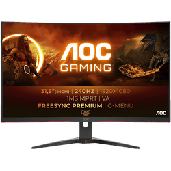 AOC C32G2ZE 32 Zoll Full-HD Gaming Monitor mit Low-Input Lag, G-menu, 6 Games mode, 240 Hz, 1 ms und AMD FreeSync Premium (1 Reaktionszeit