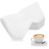 Abeillo Kaffee-Filtertüten, 100 Stück Kaffeefilter Größe 4, Coffee Papierfilter, Filtertüten für Handfilter, wiederverwendbare Kaffeefilter aus Stoff (Weiß)