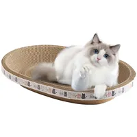 Katzenkratzer Gewellte Kratzunterlage Katze ovales katzenkratzbretter schüssel, Katzenkratzer Karton, Katzen Kratzschale, Keine Krümel, Katzen Kratz Loungebett zum Schlafen von Katzen im Innenbereich