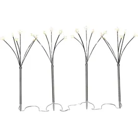 Lex 4er Set Sternenfächer-Stäbe 60cm 24 LED Timer Transformator warmweiß LK079W