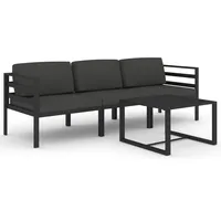 vidaXL 4-tlg Garten-Lounge-Set mit Kissen Aluminium Anthrazit Modell 2