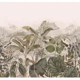 Rasch Textil Rasch Tapete 543681 - Fototapete auf Vlies mit Blättern, Blüten und Vögeln in Grün und Beige aus der Kollektion Curiosity - 3,00 m x 3,18 m