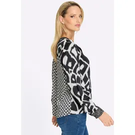 Heine Druckbluse ecru-schwarz 50
