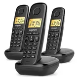Gigaset Start 100 Trio Schwarz DECT + 2 zusätzliche Mobilteile - Schwarz