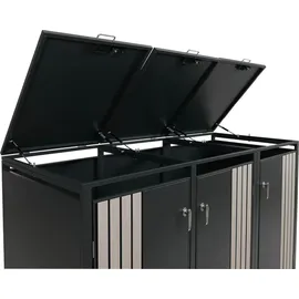 MCW 3er-Mülltonnenverkleidung O67 200 x 122 x 84 cm anthrazit