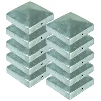 Buri - 10x Pfostenkappe Pyramide 71x71 Mm Zaunkappe Zierkappe Pfahl Kappe Feuerverzinkt