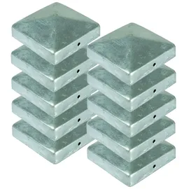 Buri - 10x Pfostenkappe Pyramide 71x71 Mm Zaunkappe Zierkappe Pfahl Kappe Feuerverzinkt