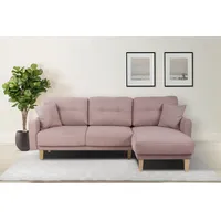 Home affaire Ecksofa TRIPLO optionale Schlafsofa mit Bettkasten, Maße B/T/H: 234/164/89 cm, L-Form wahlweise mit Bettfunktion - Liegefläche 132x210 cm rosa