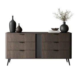 lookway Kommode 163 x 81 x 38 cm Braun/Schwarz