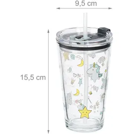 Relaxdays Kindergläser 0,45 l Transparent 4 St.