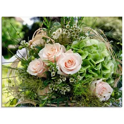 Glasbild ARTLAND "Blumenstrauss", pink (farbe bild(er): pink), B:60cm H:45cm, Bilder, in verschiedenen Größen