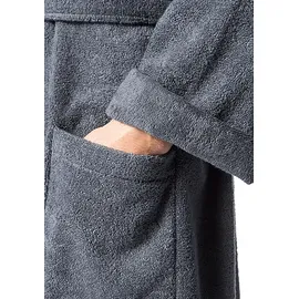 SCHIESSER Herren Bademantel grau unifarben, grau, NOS