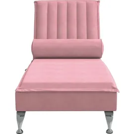 vidaXL Massage-Chaiselongue mit Nackenrolle rosa