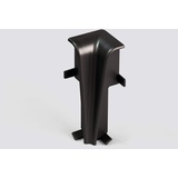 Egger Innenecke Sockelleiste Universal schwarz für einfache Montage von 60mm Laminat Fußleisten | Inhalt 2 Stück | Kunststoff robust