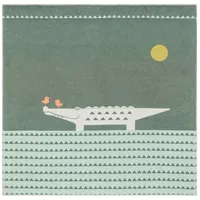David Fussenegger Krabbeldecke gefüttert Juwel 'Krokodil' 120 x 120 cm Tannengrün