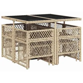 vidaXL Gartenmöbel-Set 9-tlg. Beige