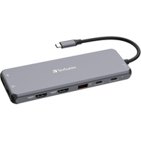 Verbatim USB-C Pro Multiport Hub 13 Port CMH-13 USB Typ-C 10000 Mbit/s Silber