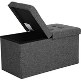 In And OutdoorMatch Truhenbank Lilian - Bank mit Stauraum - Bettkasten - Mit Deckel - Grau - 76x38x38cm