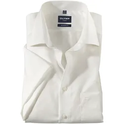 Businesshemd OLYMP "Luxor modern fit", Herren, Gr. 41, N-Gr, beige, Web, Obermaterial: 100% Baumwolle, klassisch, tailliert, Kurzarm, Hemden, Kentkragen, bügelfrei