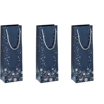 Sigel Flaschentüte 12,5 x 36 cm 3 St. Blau/Silber