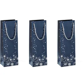 Sigel Flaschentüte 12,5 x 36 cm 3 St. Blau/Silber