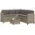 vidaXL Gartensofa in L-Form mit Tisch und Kissen Grau Poly Rattan