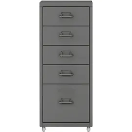 [en.casa] Rollcontainer Kökar mit 5 Schubladen 69x28x41 cm Grau