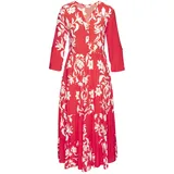 LASCANA Maxikleid Blumenprint Rot/Weiß 42