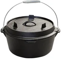 BlueCraft Gusseisen Dutch Oven | Feuertopf 4.5 qt ohne Füße Schmor-Topf