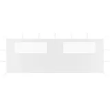 Pavillon-seitenwand Mit Fenstern 6x2 M Weiß