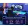 Gaming Tisch mit LED-Beleuchtung und Steckdose, Carbon Fiber, Schwarz, 151×50 cm - Schwarz