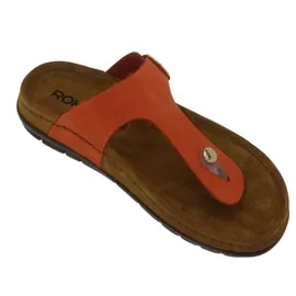 ROHDE Damen Zehentrenner Pantolette Leder Rodigo-D 5860, Größe:39 EU, Farbe:Rot