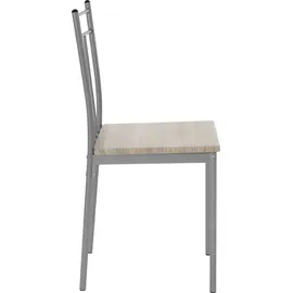 ML-Design Esstisch mit 4 Stühlen, Eiche hell, Holz, Esszimmerstühle mit Metallbeinen, & Beige