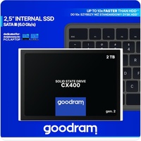 goodram SSD GOODRAM CX400 Gen.2 2048GB Solid State Drive SSD mit SATA III 2 5 RETAIL 2048 GB 2,5 Zoll zur Beschleunigung Ihres PCs bis zu 10 Mal Schwarz 2 TB