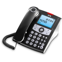 SPC Elegance ID – Festnetztelefon mit beleuchtetem Display, 2 Direktspeichern, Telefonbuch, Anrufer-ID, Freisprecheinrichtung und Anzeige für verpasste Anrufe - Schwarz