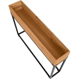 Mendler Hochbeet HWC-L32, Pflanzkasten Blumenkasten Gemüsebeet, Holz-Stahl 62x80x16cm ~ Gestell schwarz, naturfarben