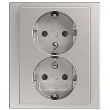 Busch-Jaeger Doppelsteckdose 202 EUJB-83 Alusilber