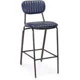 BIZZOTTO Barhocker Debbie Retro 2er Set Kunstleder Metall gepolstert Blau