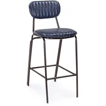 BIZZOTTO Barhocker Debbie Retro 2er Set Kunstleder Metall gepolstert Blau