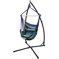 ECD Germany Hängesessel Hängestuhl mit Gestell Schwarz 208 cm,