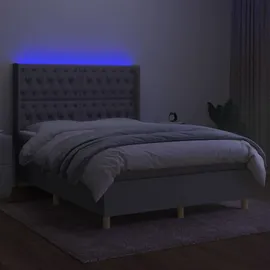 vidaXL Boxspringbett 140 x 200 cm Hellgrau