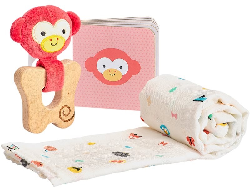 Petit Collage Little Monkey Geschenkset für Babys