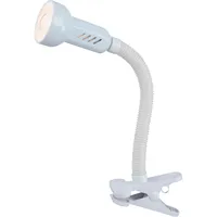 GLOBO Klemmleuchte Flexo Schreibtischleuchte weiß Klemmlampe Leseleuchte beweglich, Metall