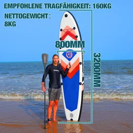 CITYSPORTS Stand Up Paddle Set 320 x 80 x 15 cm blau