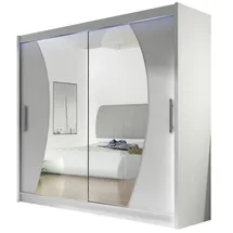 Mirjan24 Schiebetürenschrank London IX 180 x 215 x 58 cm Weiß