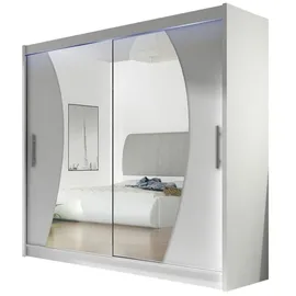 Mirjan24 Schiebetürenschrank London IX 180 x 215 x 58 cm Weiß
