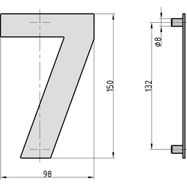 BASI 7300-0007 Hausnummerntafel Edelstahl